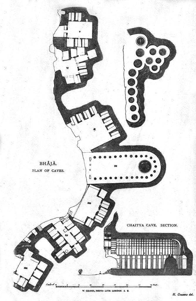 Layout of all 22 of Bhaja Caves