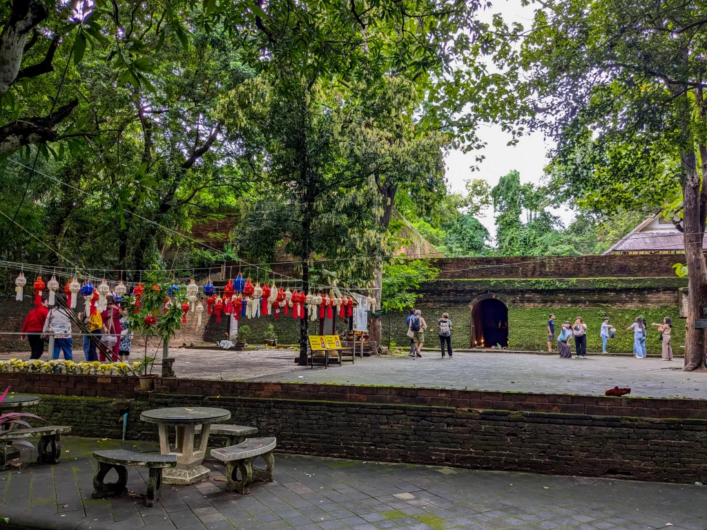 The photo shows the entrance to Wat Umong