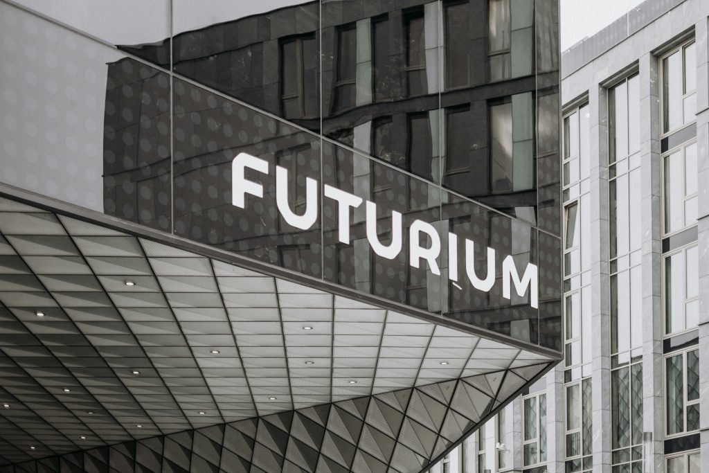 The photo shows the Futurium, a free and budget-friendly museum in Berlin