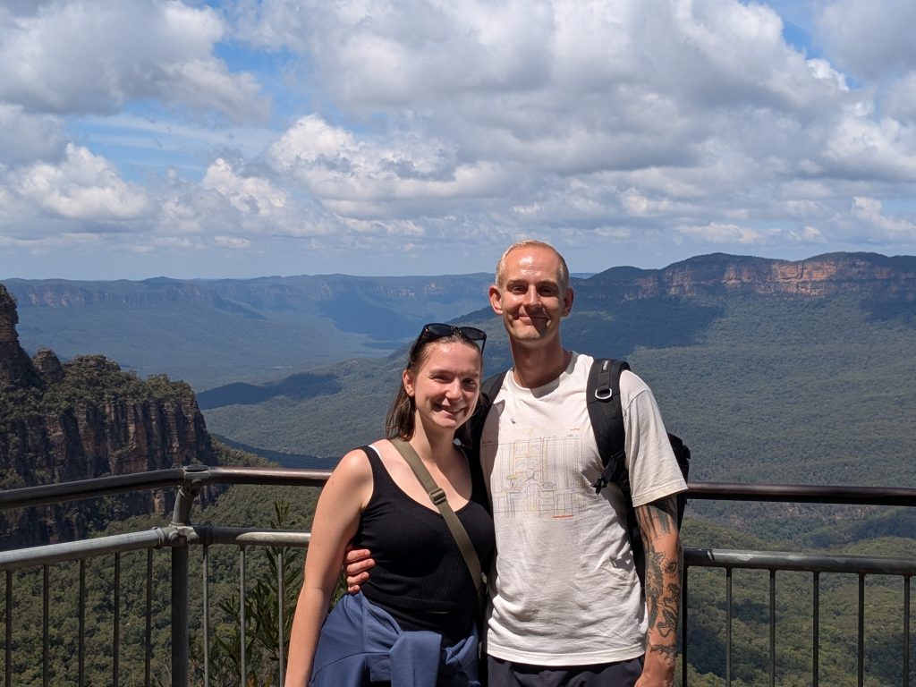 Us Enjoying the views in the Blue Mountains