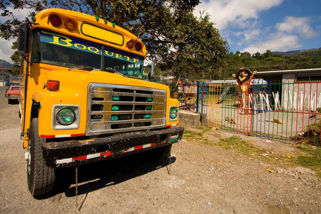 This is the sort of bus that will take you to Boquete, Panama 