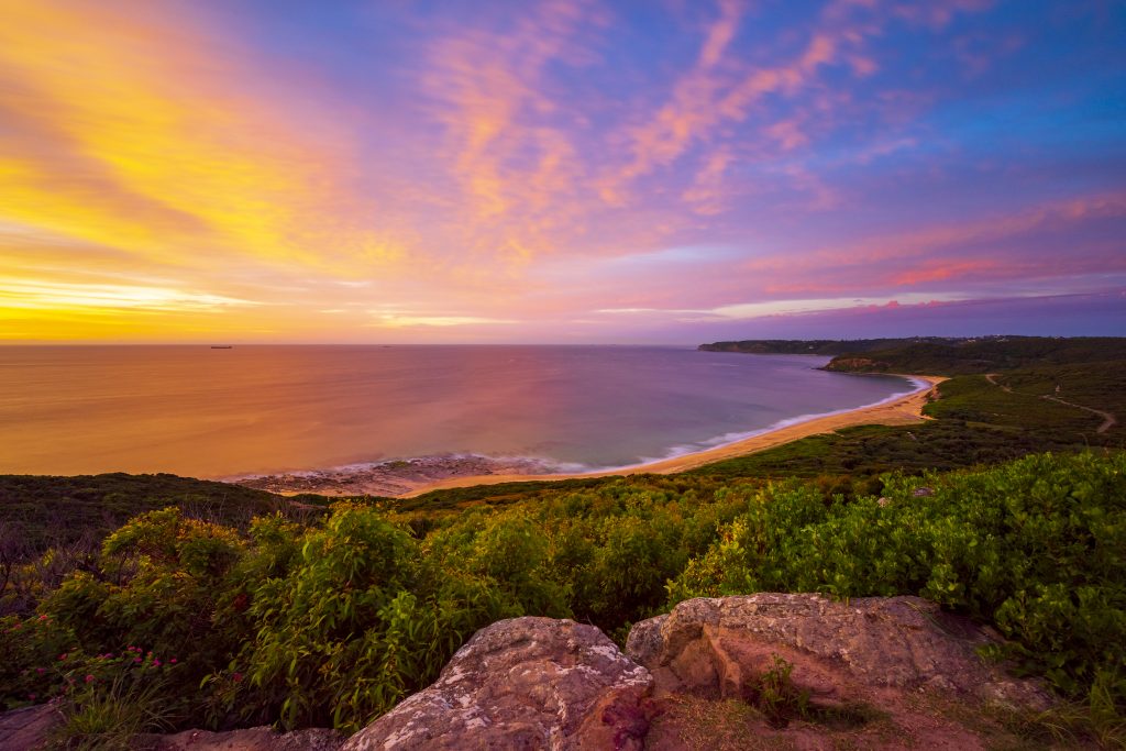 Sunrise at Burwood Beach in Glenrock National Park 