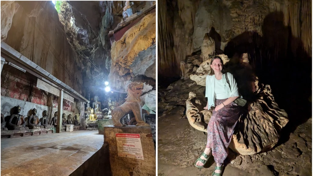 The photo shows the inside of Chiang Dao Cave