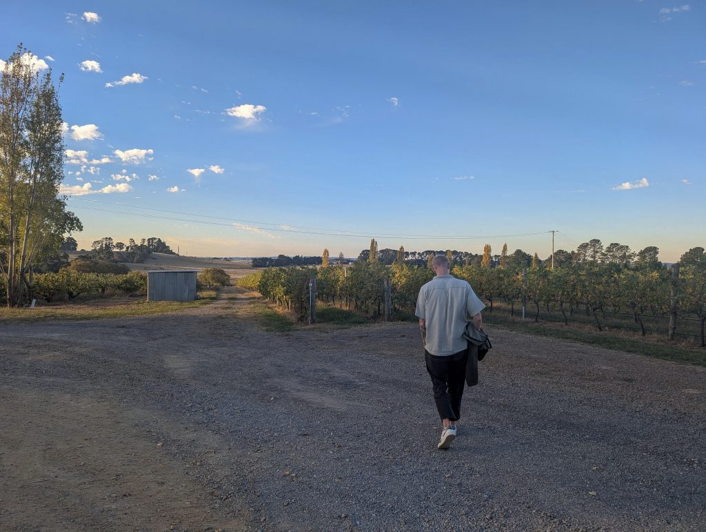 Exploring the stunning vinyards in Orange NSW after a wine tour at Ross Hill Wines 